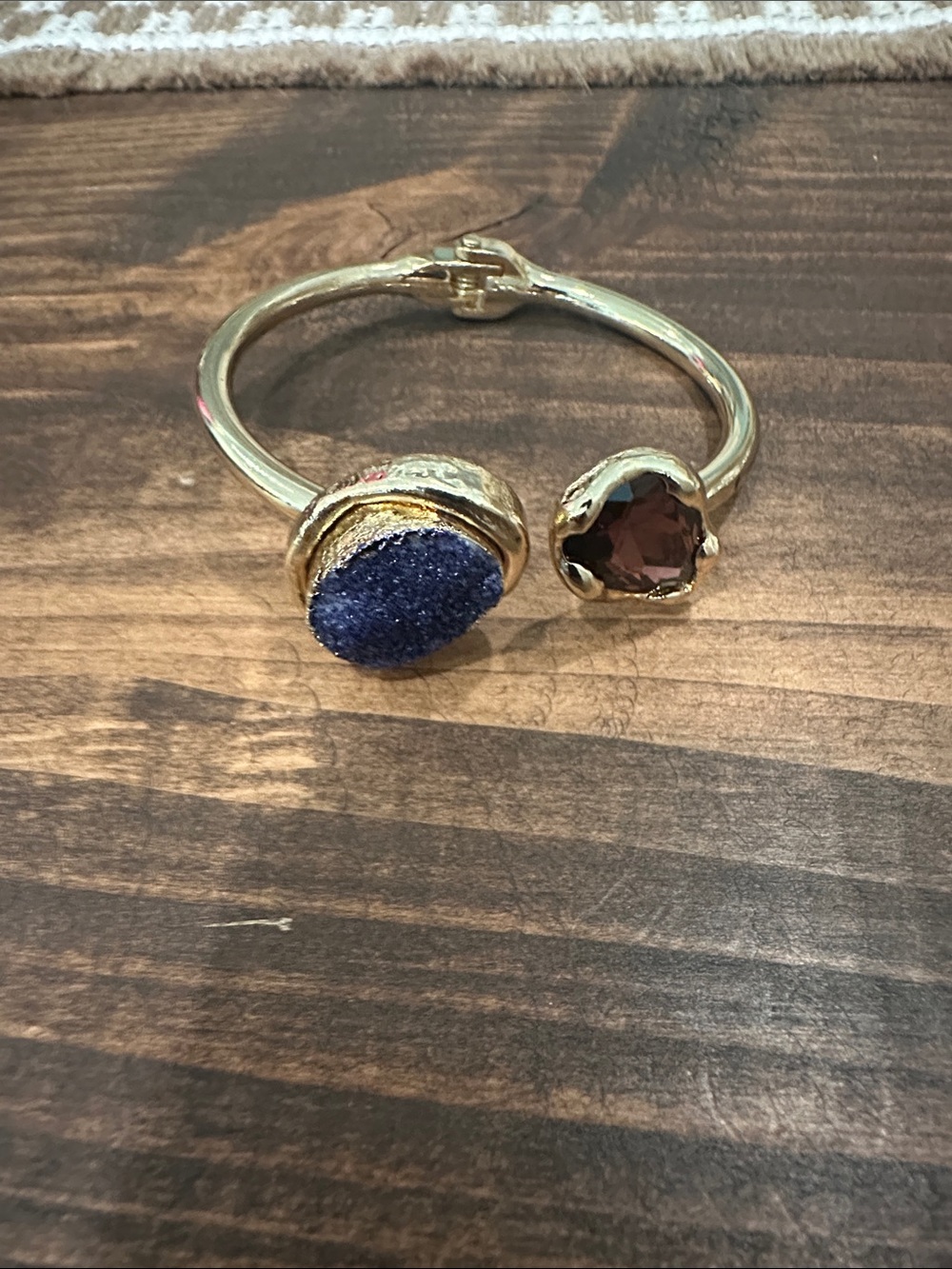 Gold Tone Hinged Bracelet Bangle - Women's Fashion Bracelet